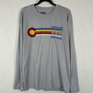 AVA RAFTING Shirt Adult Size XL Gray Travel Colorful Colorado Outdoor Long Slv.